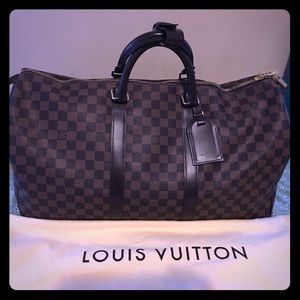 LV Louis Vuitton Keepall 50 Damier Ebene